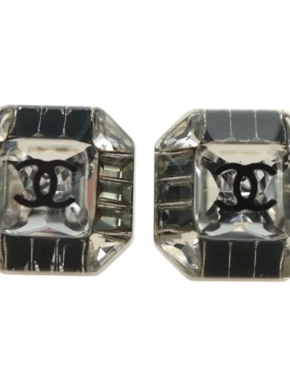 CHANEL COCO Mark Pierce metal Clear CC Auth 181297M